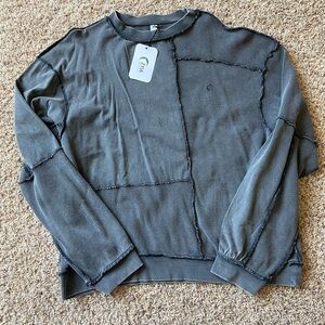 Zyia Gray Waffle Sweatshirt